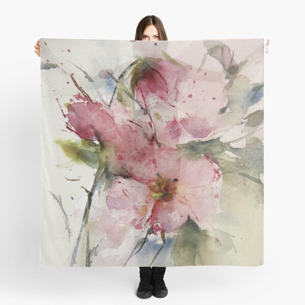 watercolor flowers from Arcen Scarf
