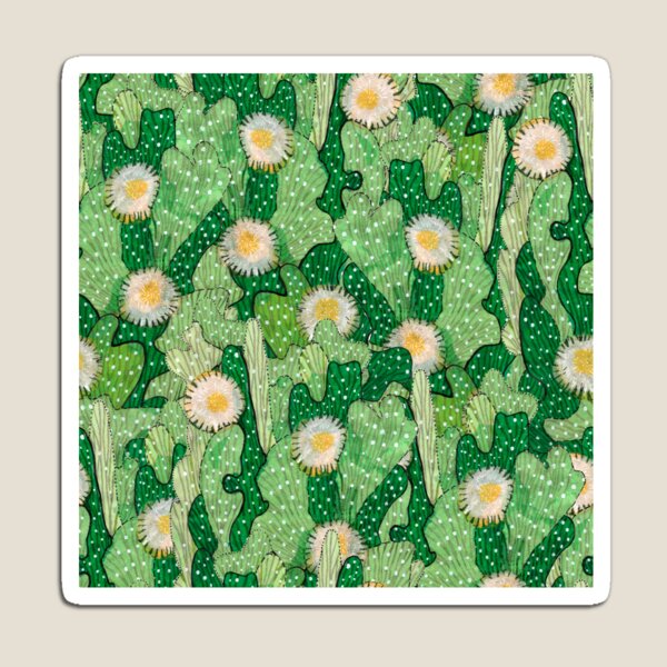 Cacti Camo Succulent Camouflage Abstract Botanical Floral Pattern Magnet