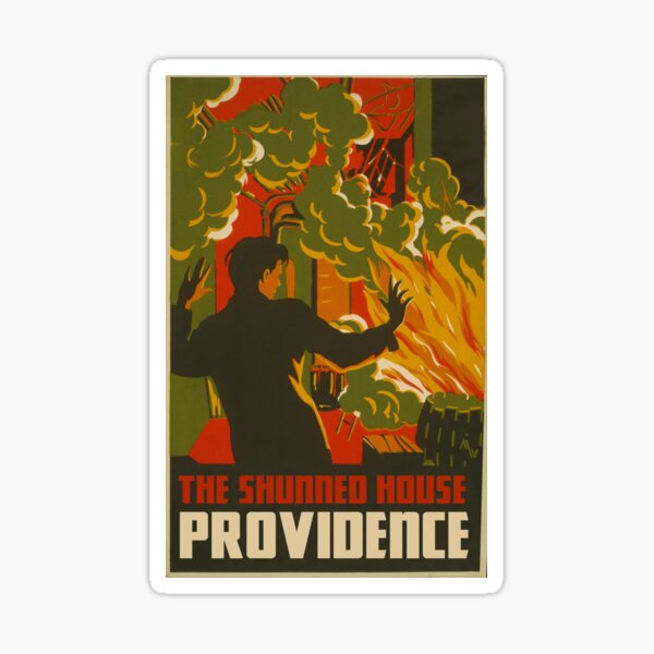 H.P. Lovecraft Travel Poster: Providence ("The Shunned House") Sticker