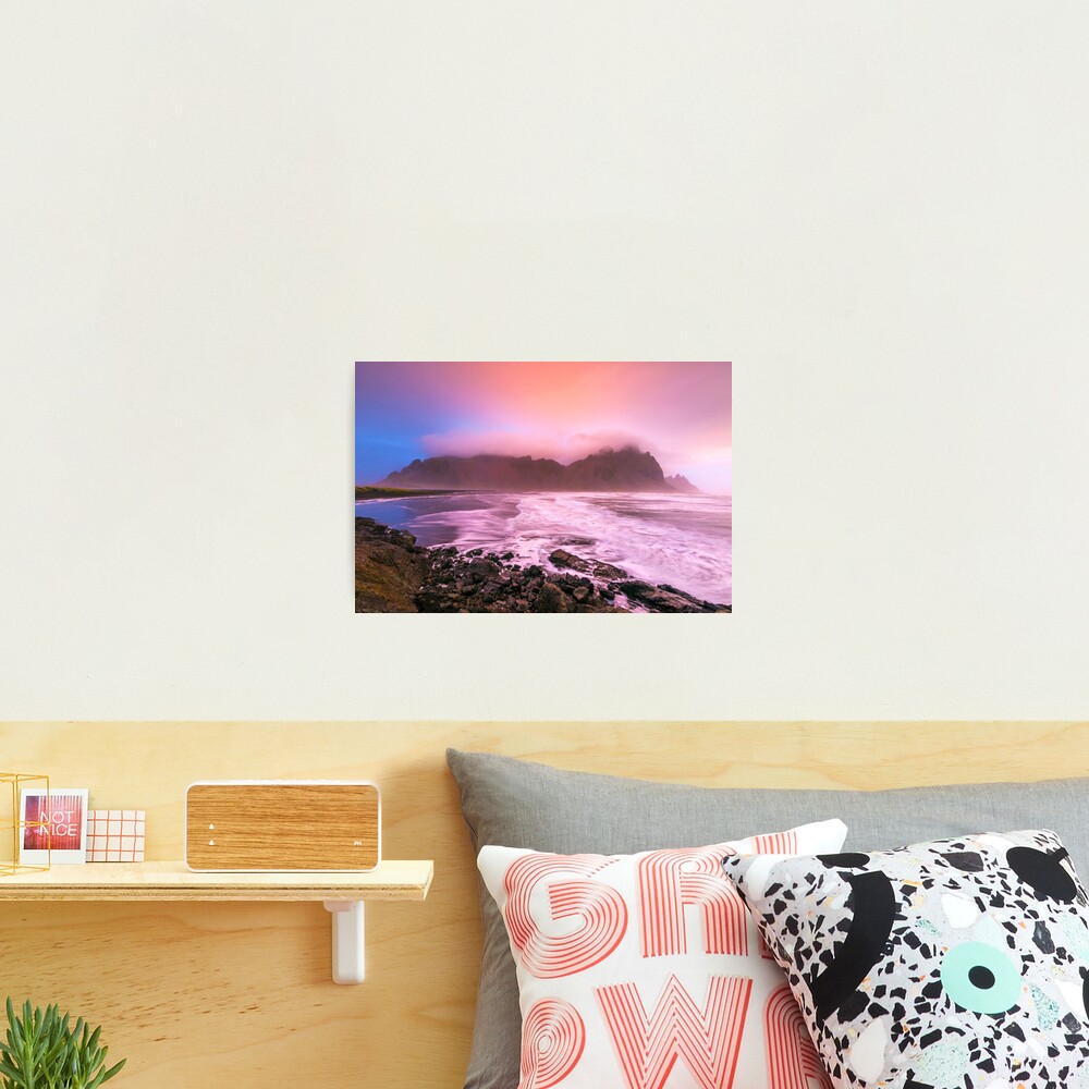 Sunrise at the Vestrahorn Mountain Iceland Photographic Print