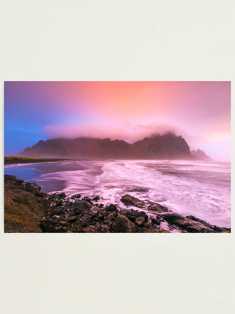 Alternate view of Sunrise at the Vestrahorn Mountain Iceland Photographic Print