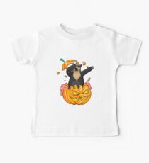 Abtupfen des Spectacled Halloween-T-Shirts Kürbis-Tupfen-Bären Baby T-Shirt