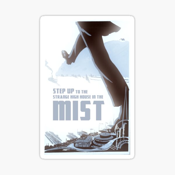 H.P. Lovecraft Travel Poster: The High House ("The Strange High House in The Mist") Sticker