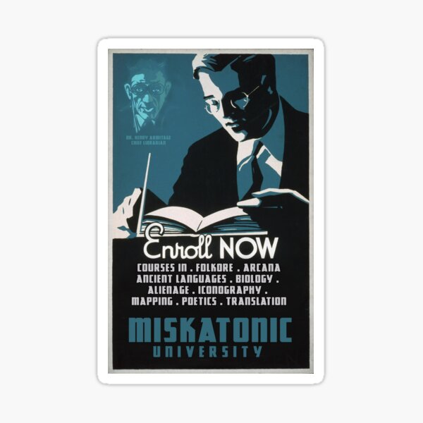 Artikel-Vorschau von H.P. Lovecraft Reiseplakat: Miskatonic University, designt und verkauft von futurilla.