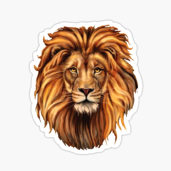 Lion face print Sticker