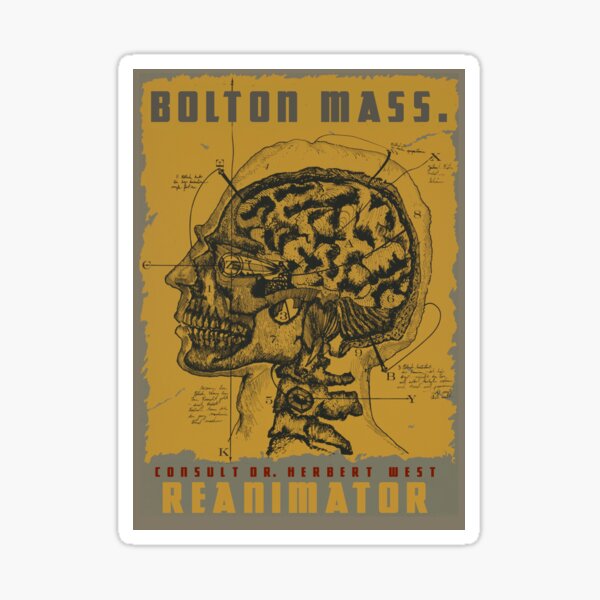 H.P. Lovecraft Travel Poster: Bolton ("Herbert West - Reanimator") Sticker