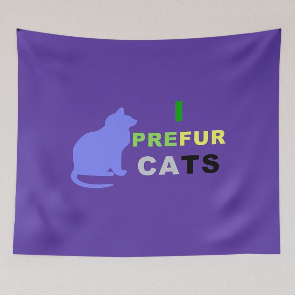 Item preview, AROMANTIC I PREFUR CATS AROMANTIC T-SHIRT PURPLE CAT designed and sold by asexualise.