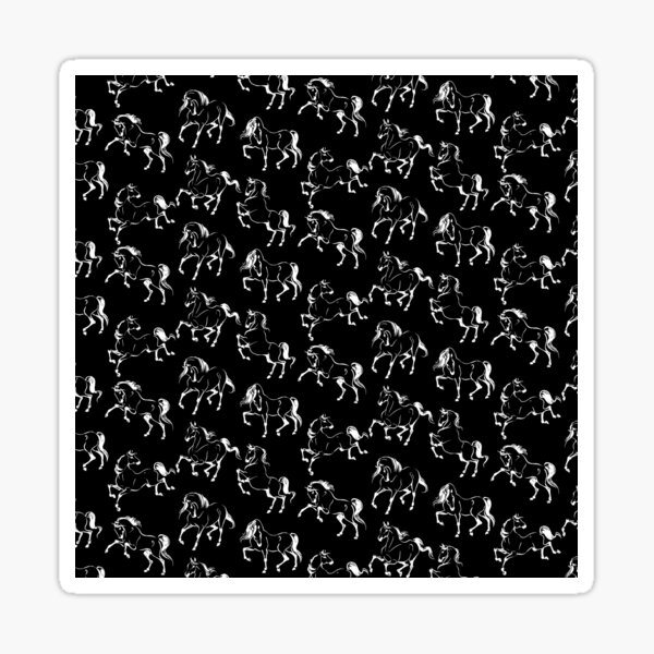 Dancing Horses - Black Sticker