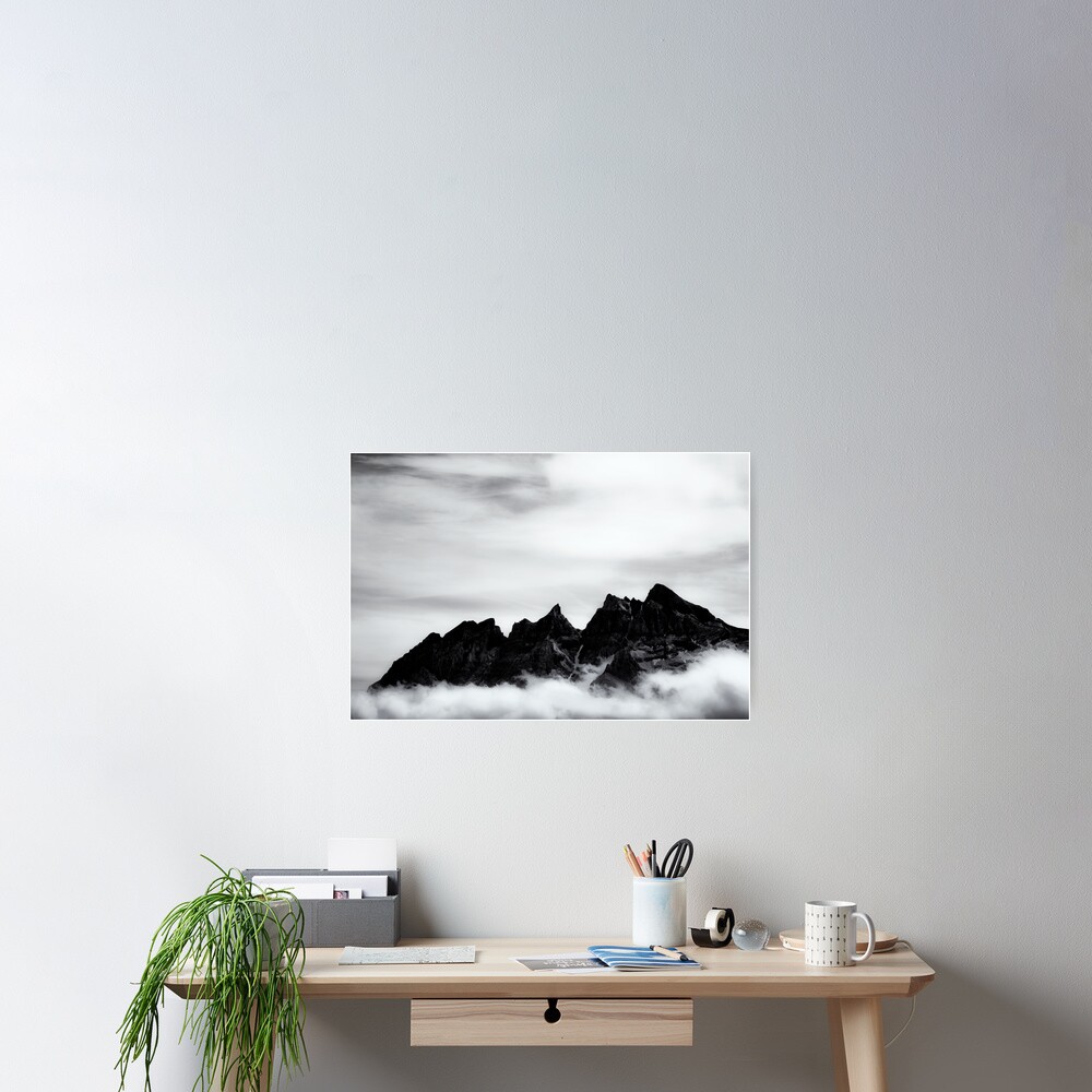 Mountains and clouds Poster