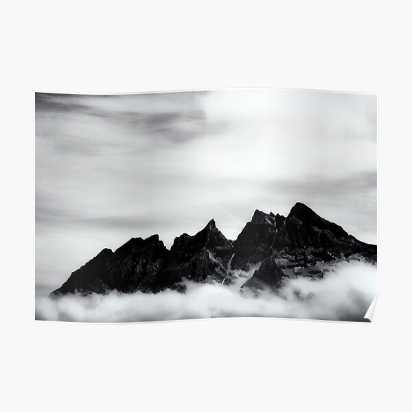 Mountains and clouds Poster