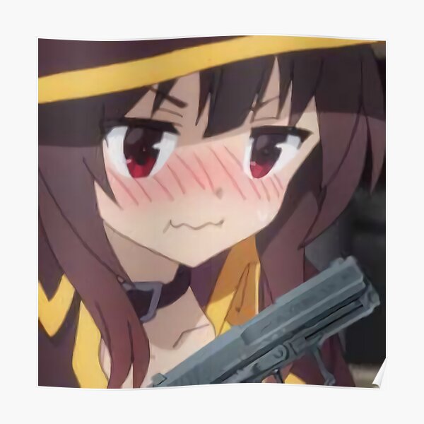 megumin gun poster by swiftm0nkey redbubble redbubble