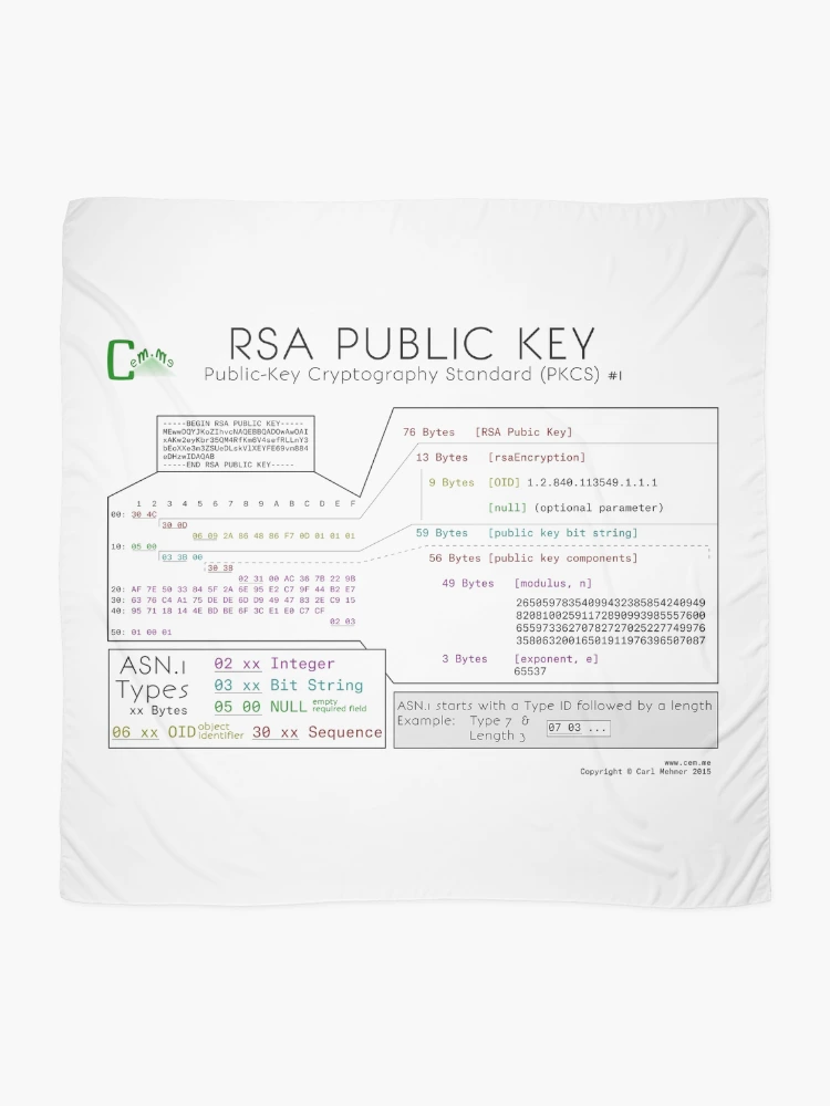 Thumbnail 2 of 3, Scarf, Public RSA Key designed and sold by Carl Mehner.