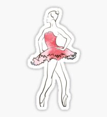 ballerina figure, watercolor illustration Sticker