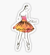 ballerina figure, watercolor illustration Sticker