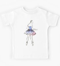 ballerina figure, watercolor illustration Kids Tee