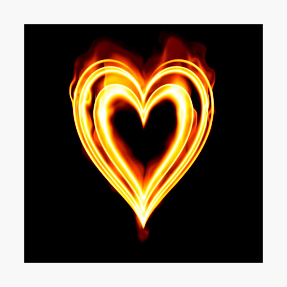 Flammendes Herz Im Feuer Poster Von Clearviewstock Redbubble