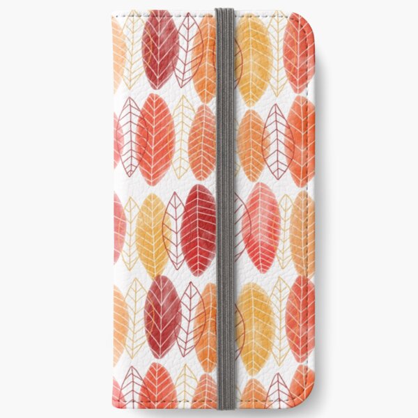 Fall Warm Leaves Pattern iPhone Wallet