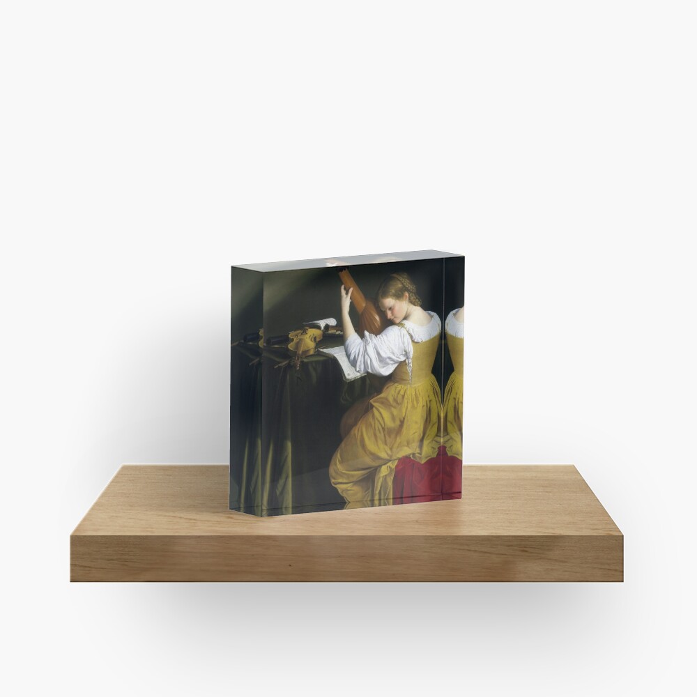 Orazio Gentileschi The Lute Player Acrylic Block