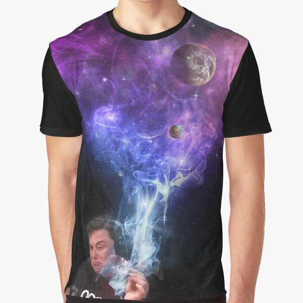 Elon Musk Smokes Weed Graphic T-Shirt