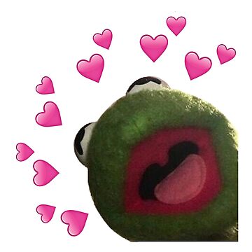 "Kermit heart Meme" Sticker by queentones | Redbubble