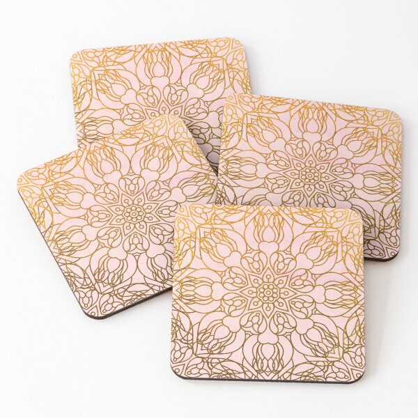 Item preview, Golden Floral Mandala on Blush Pink designed and sold by cadinera.