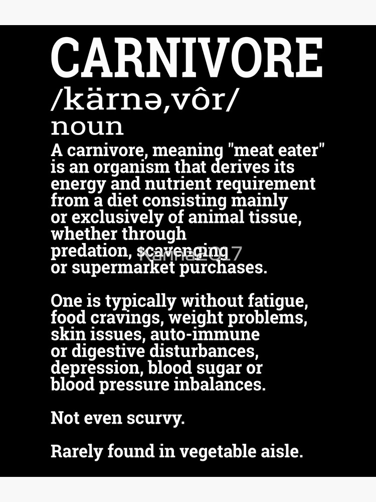 "Definition of Carnivore Carnivorous Gifts for Meat Eaters" Poster by