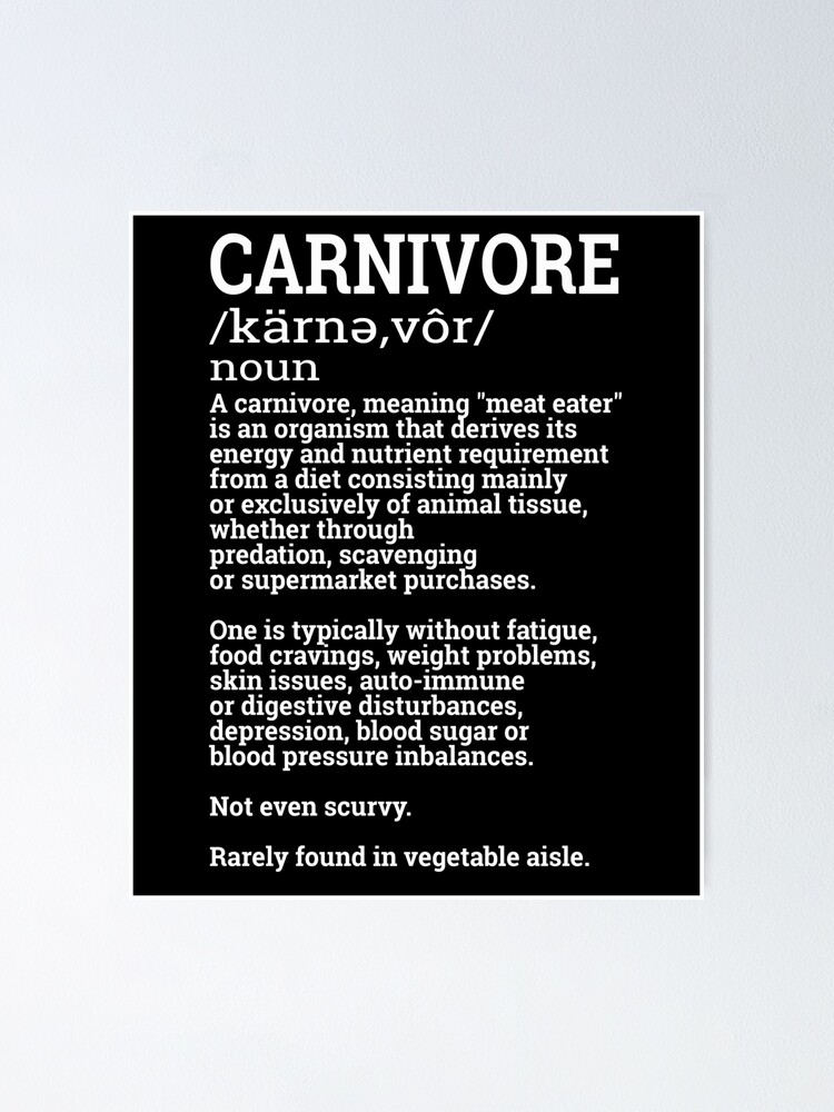"Definition of Carnivore Carnivorous Gifts for Meat Eaters" Poster by