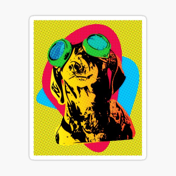Steampunk Dachshund Pop Art Sticker