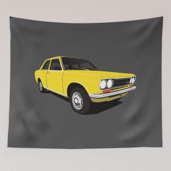Item preview, Yellow retro Datsun 1600 (510) illustration designed and sold by knappidesign.