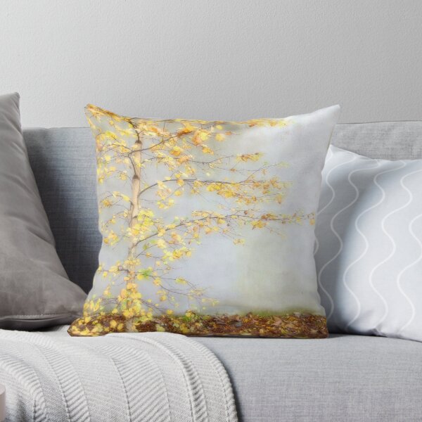 Yellow Leaves Throw Pillow