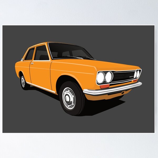 Orange Datsun Bluebird 1600 (510) illustration