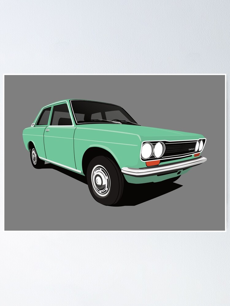 Mint Green Datsun Bluebird 510 (1600) illustration