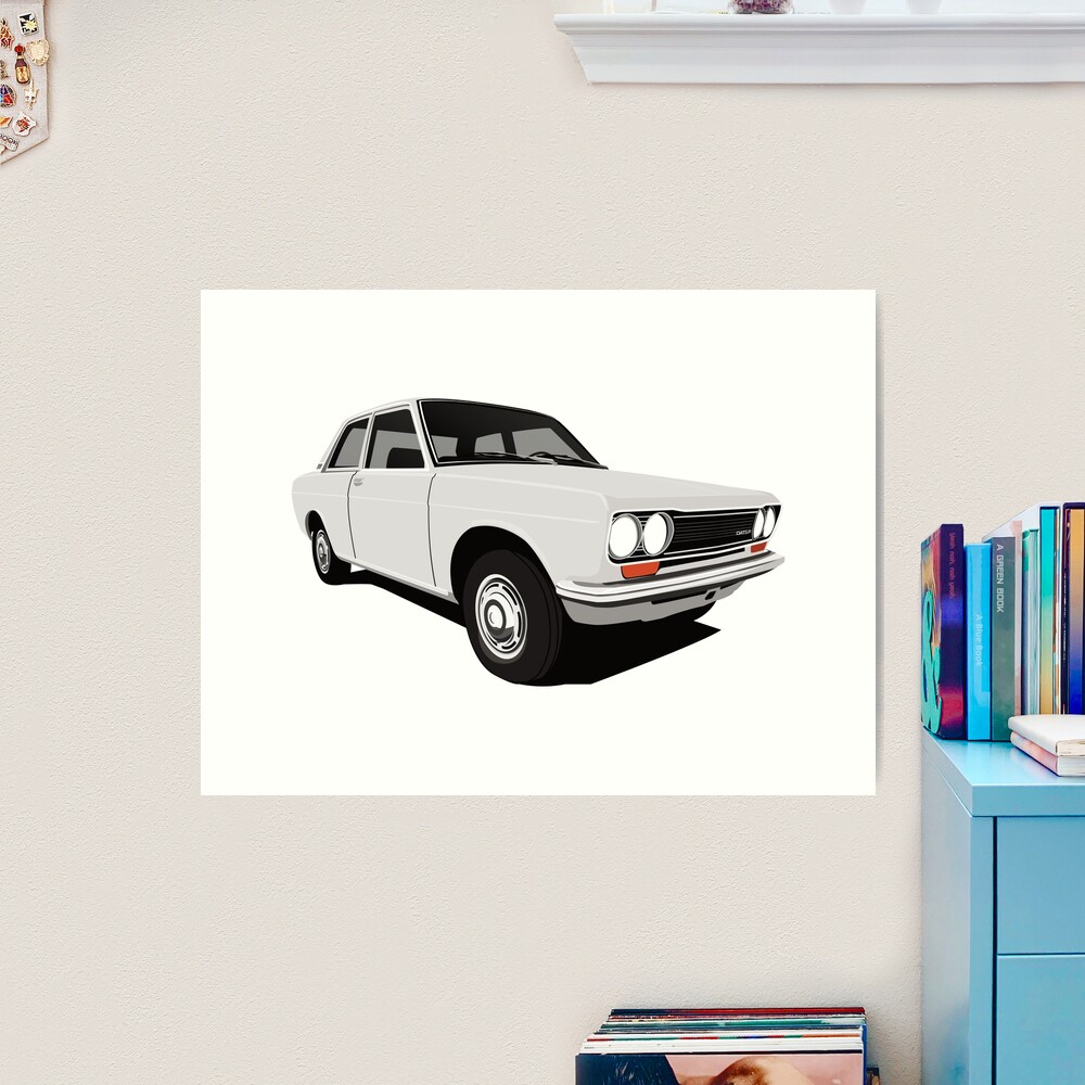 Light gray Datsun 510 (1600) illustration