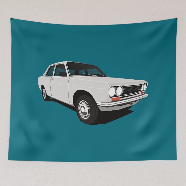 Item preview, Light gray Datsun 510 (1600) illustration designed and sold by knappidesign.