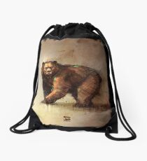 bear sketch psdelux Drawstring Bag
