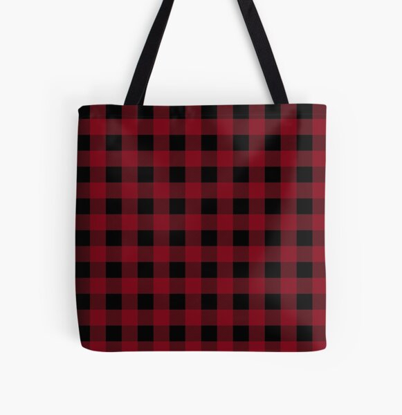 Classic Buffalo Plaid | Red and Black All Over Print Tote Bag