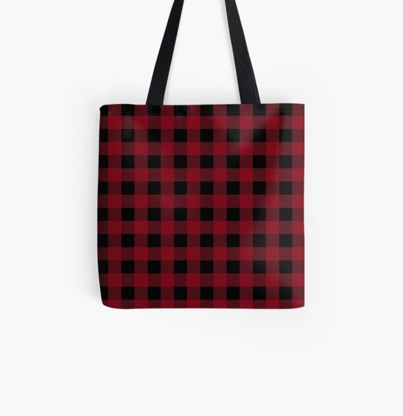 Classic Buffalo Plaid | Red and Black All Over Print Tote Bag