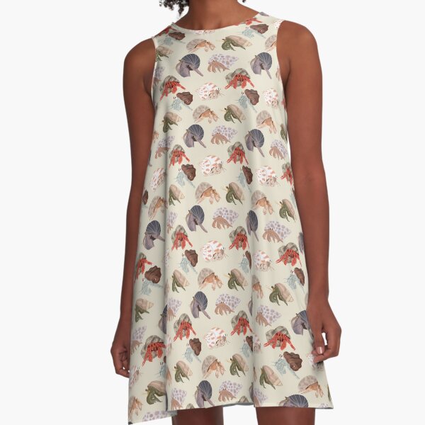 Hermit Crabs Pattern A-Line Dress