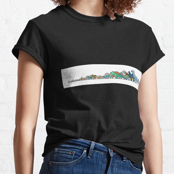 Tinysaurs, dinosaur size comparison (with background) Classic T-Shirt