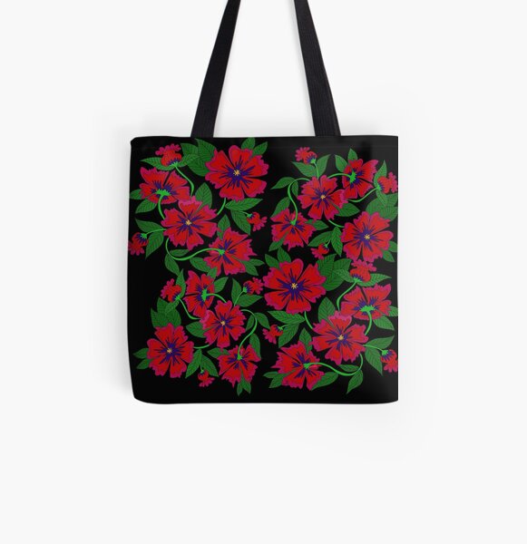 Red Poppy All Over Print Tote Bag