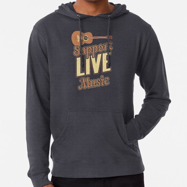 Support Live Music Musician Band Indie Retro Lightweight Hoodie