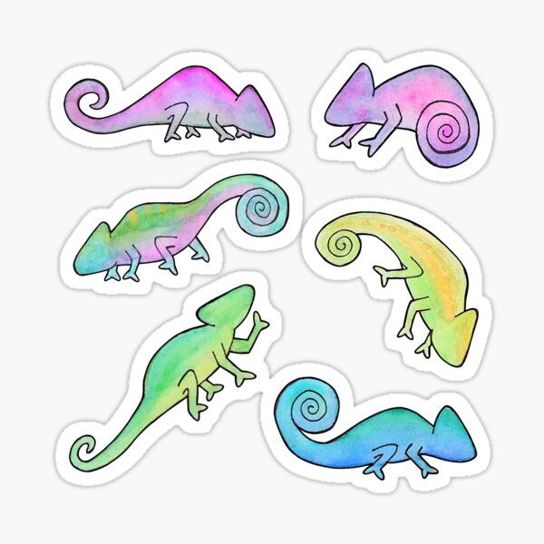 Colorful Chameleons Sticker