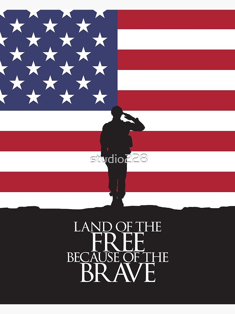 land of the free because of the brave flower flag