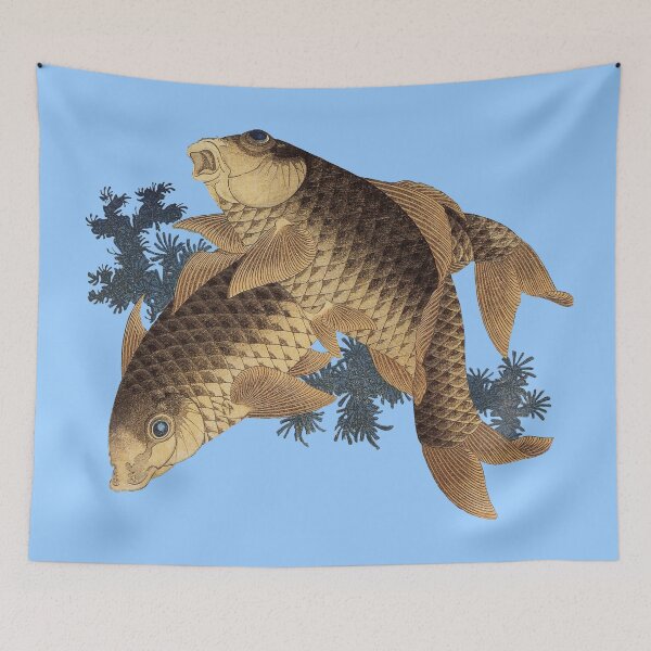 Item preview, Two carp among the algae. Hokusai designed and sold by Gotoo.