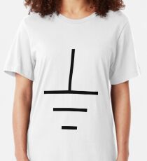 GND - Ground Symbol 5017 - vinyl turntable earth Slim Fit T-Shirt