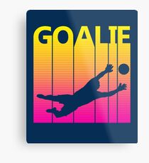 Retro 1980s Soccer Goalie Metal Print