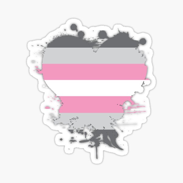 Demigirl Splatter Heart Sticker