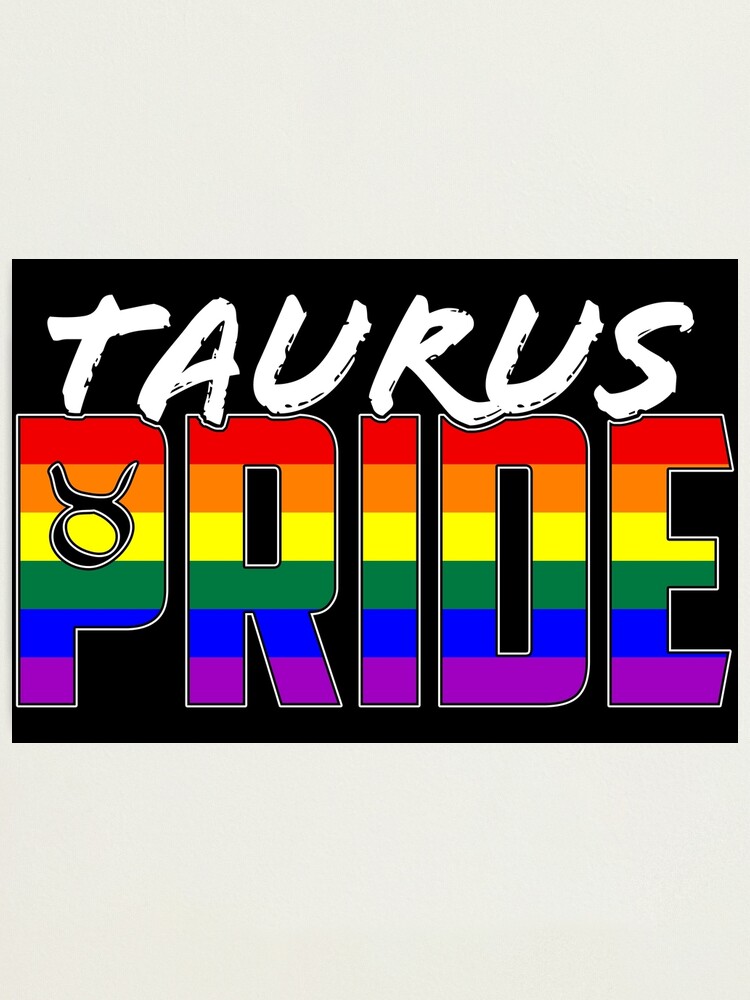 Lgbt Taurus Pride Flag Zodiac Sign Photographic Print By Valador