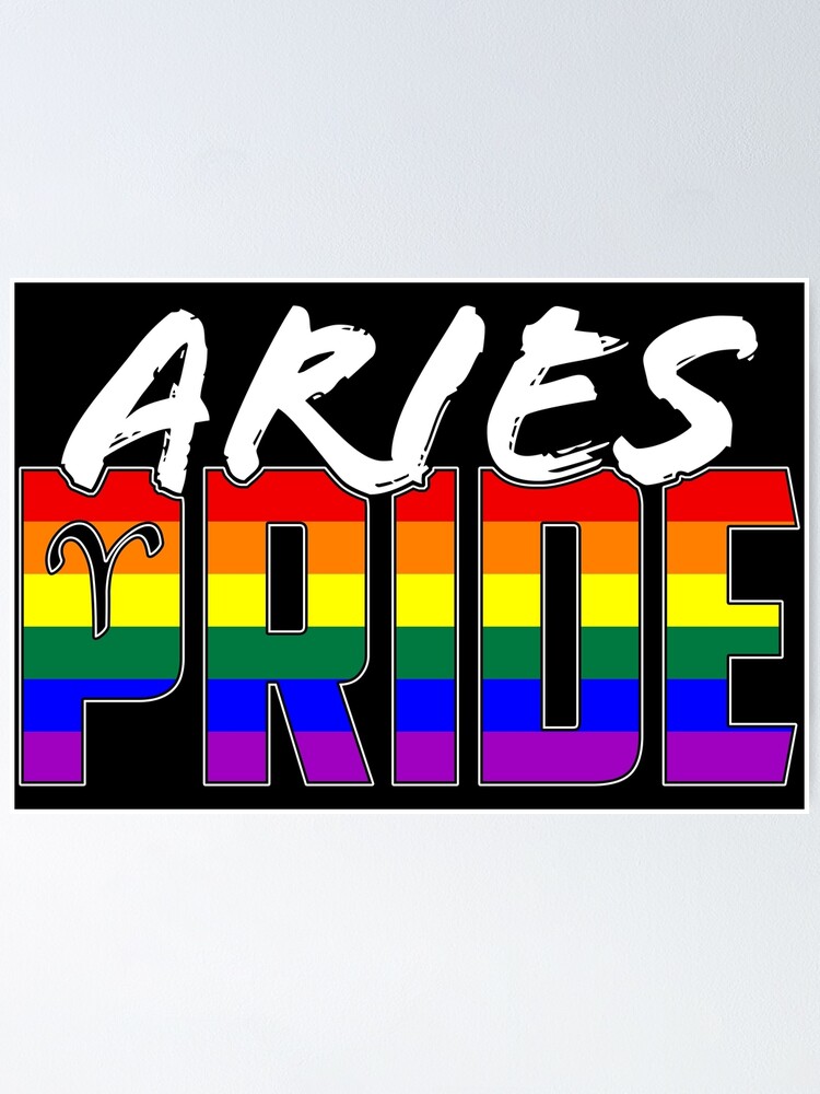 Lgbt Aries Pride Flag Zodiac Sign Poster For Sale By Valador Redbubble