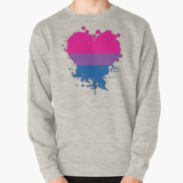 Bisexual Splatter Heart Pullover Sweatshirt